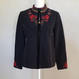 Icelandic Design wool embroidery zipper jacket